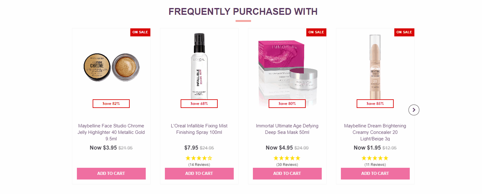 Example of AI product recomemndations