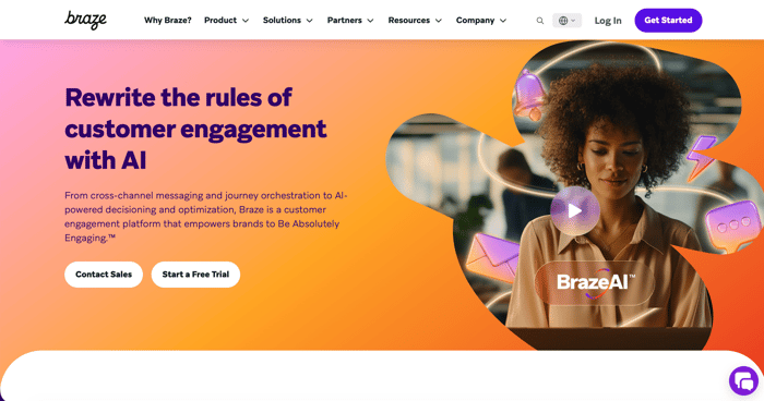 Braze homepage screenshot