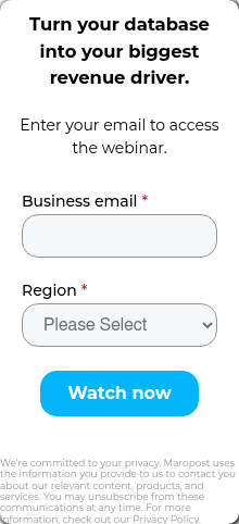 We're committed to your privacy. Maropost uses the information you provide to us to contact you about our relevant content, products, and services. You may unsubscribe from these communications at any time. For more information, check out our&nbsp;Privacy Policy.